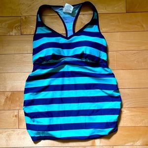 Stripped maternity swim top